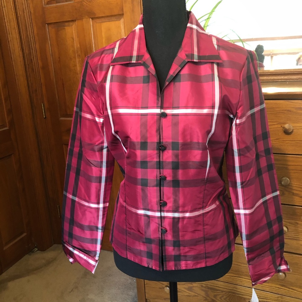 Jones New York Silk Long Sleeve Blouse Size 8